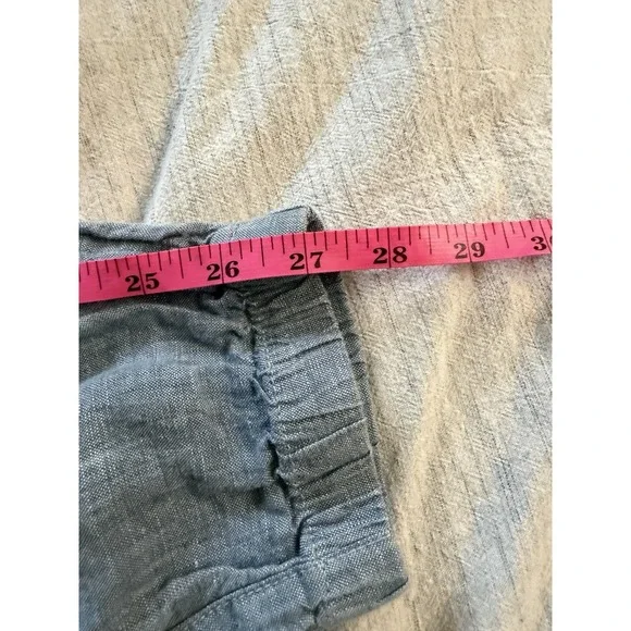 Athleta Cabo Linen Jogger Pants Gray Blue Size 2 Zip Pocket - Picture 8 of 10